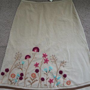 J. Jill Velvet Skirt with Floral Motif